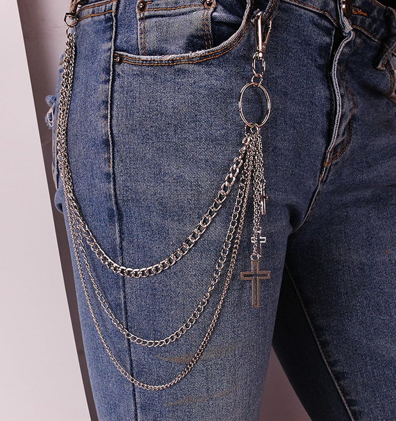 QWALIT Pants Chain for Men Pocket Chain for Pants Jean Chains for Men Jean Chains Chains for Jeans Biker Chain Hip Chain Jean Chains for Women Pants Chain for Women Hip Jewelry for Women Punk Chain - Image 3